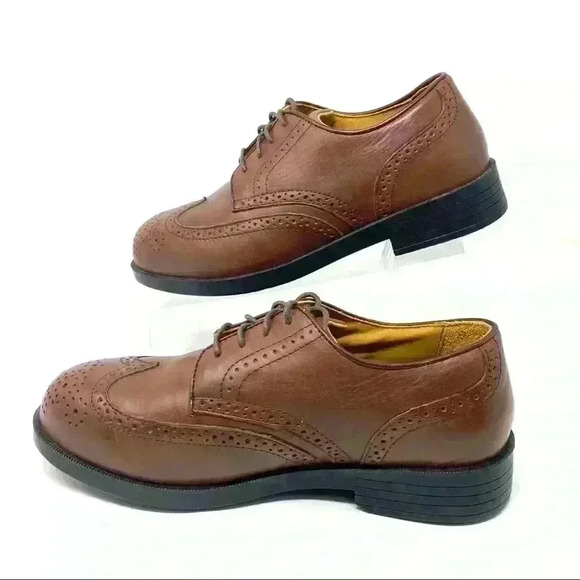 Drew Clayton Wing Tip Oxford Brown Leather 9.5 - Picture 4 of 11